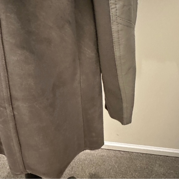 Black Tape XL Women's Gray Faux Suede/Fur Removable Collar Coat - Picture 13 of 16